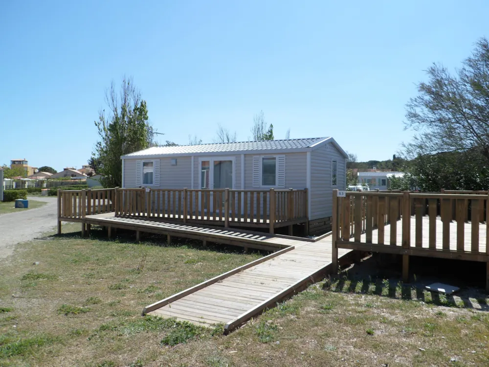 Mietunterkunft - Mobilheim Mistral 32M² (2 Zimmer) Überdachte Terrasse + Tv - Ausgestattet Für Behindertes - Camping Rives des Corbières