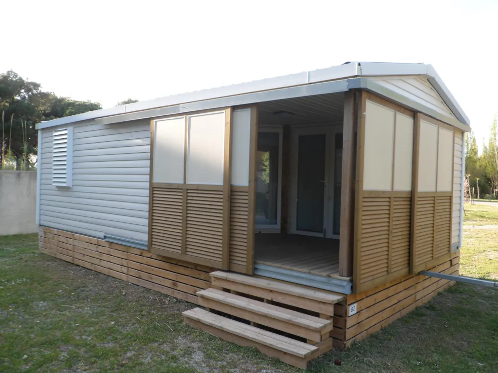 Mietunterkunft - Mobilheim Marin 32M² (2 Zimmer) Überdachte Terrasse + Tv - Camping Rives des Corbières