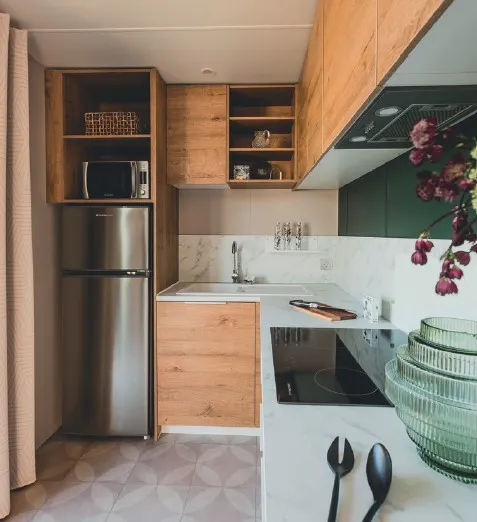 Mietunterkunft - Mobilheim Zephyr 31M2 2 Zimmer + Klimaangle - Camping Rives des Corbières