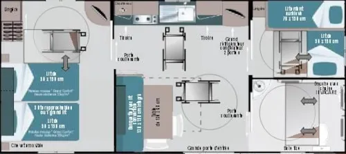 Mietunterkunft - Mobilheim Mit 2 Schlafzimmern, Behindertengerecht – Komfort – Klimatisiert - image n°7 - Camping de la Colline