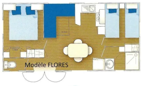 Accommodation - 2-Bedroom Mobile Home - Classic - Air-Conditioned - image n°2 - Camping de la Colline