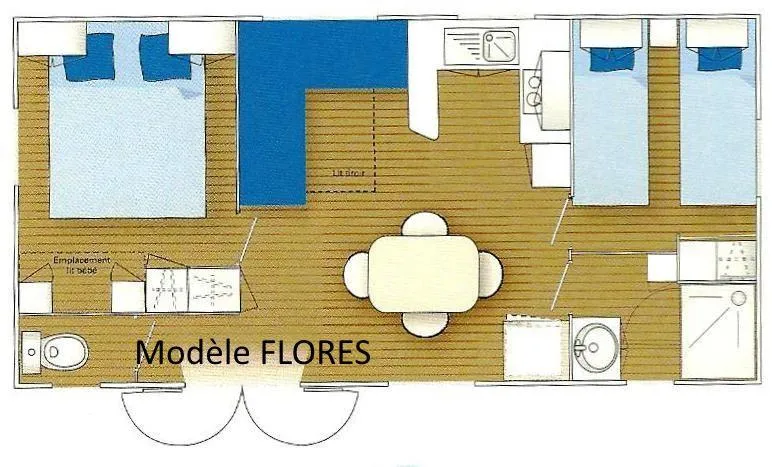 Mobil-Home 2 Chambres - Classique - Climatisé - Jusqu'à 4 Personnes