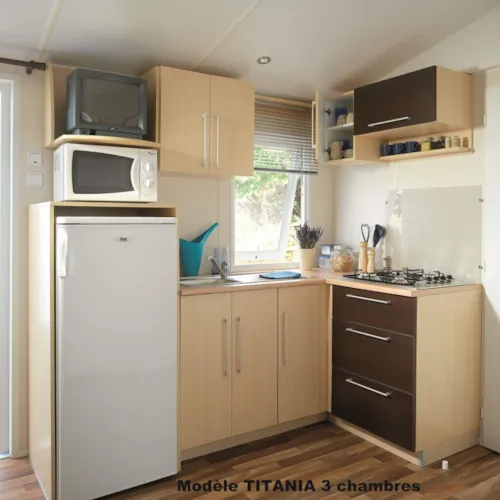 Accommodation - 3-Bedroom Mobile Home - Comfort - Air-Conditioned - image n°2 - Camping de la Colline