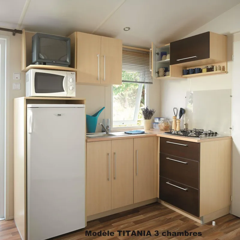 Mobil-Home 3 Chambres - Confort - Climatisé - Jusqu'à 6 Personnes