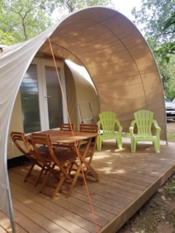 Huuraccommodatie(s) - Ecolo Cocosweet 2 Slaapkamers +Kichenette -Terras--Air-Conditionned Zonder Sanitair - Camping de la Colline