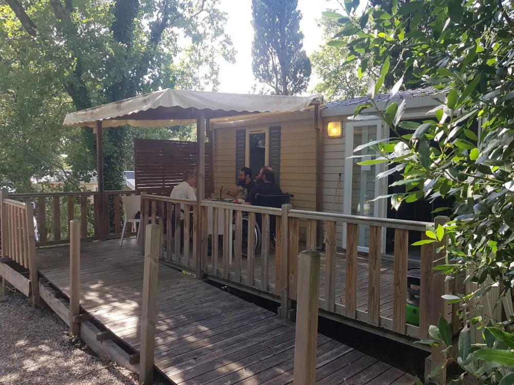 Accommodation - Mobile-Home 2 Bedrooms Grand Confort Helios Air-Conditioning Adapted To The People With Reduced Mobility - Camping de la Colline