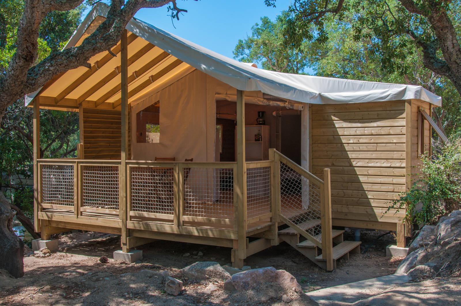 Location - Lodge Sahari 24M² - 2 Chambres - Terrasse 10M² (Avec Sanitaires) - Camping le Damier
