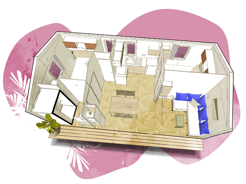 Mobil home LAVEZZIA - 2 chambres + Climatisation