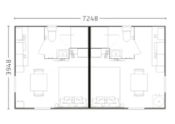 Mietunterkunft - Bilbao Double 2 Chambre 2 Salle De Bain 2 Cuisine 2 Tv - Camping le Damier