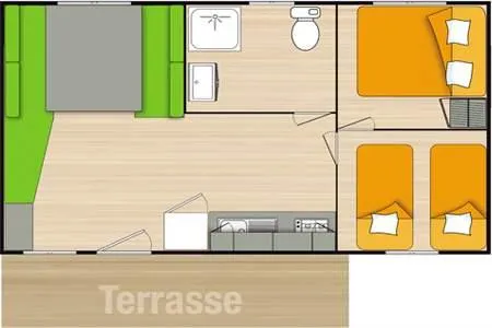 Mobil-Home 4 Places Grand Confort Avec Terrasse Bois
