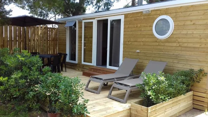 Location - Lodge Premium 4/6P 2 Chambres - Camping Les Cigales