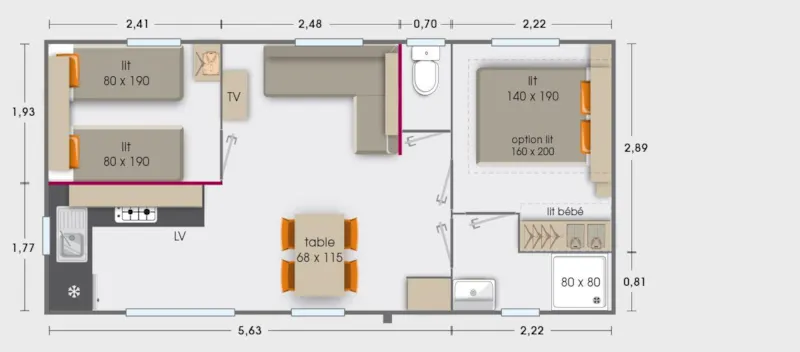 Mobil-Home  Grand Confort 2 Chambres - 31 M²