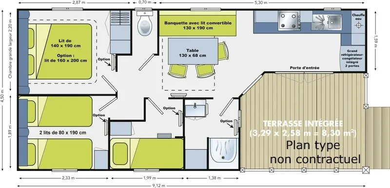Mobil-Home Confort Avec Tv - 3 Chambres