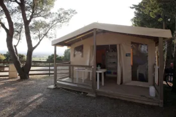 Mietunterkunft - Nature Lodge Zelt - 19 M² - 2 Schlafzimmer- Ohne Badezimmer - Camping Naturiste Le Clapotis