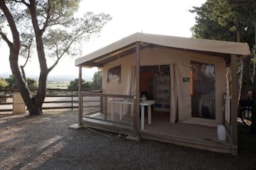 Accommodation - Nature Lodge Tent - 19 M² - 2 Bedrooms - Without Bathrooms - Camping Naturiste Le Clapotis