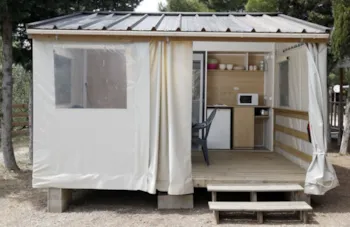 Mietunterkunft - Tithome-Hütte – 20 M² – 2 Schlafzimmer- Ohne Sanitäre Einrichtungen - Camping Naturiste Le Clapotis