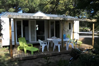 Mietunterkunft - Cottage Grand Confort Glenans 31M² - 2 Schlafzimmer / Überdachte Holzterrasse - Camping l'Ile Blanche