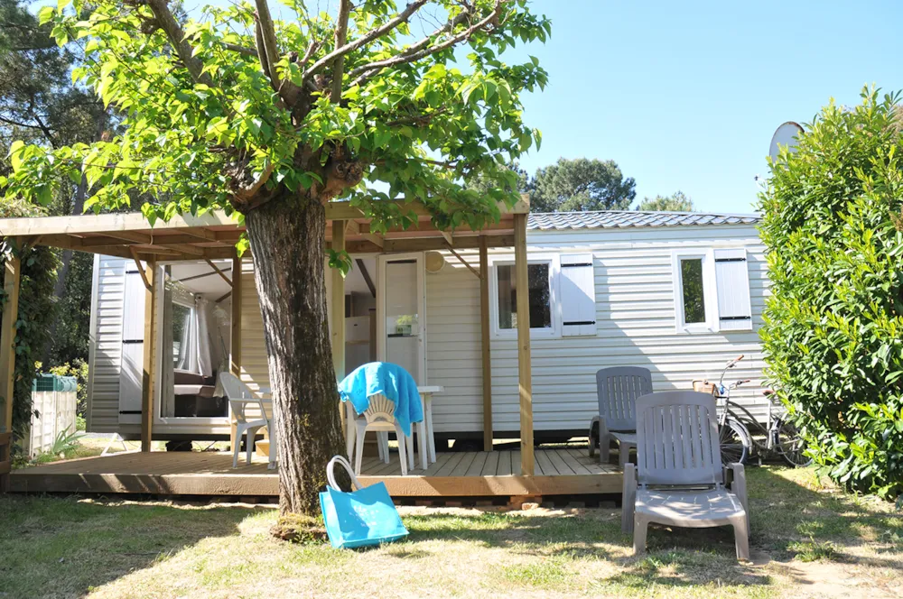 Mietunterkunft - Cottage Grand Confort Maldives 32M² - 2 Schlafzimmer / Überdachte Holzterrasse - Camping l'Ile Blanche