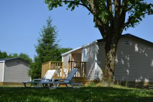  - Mobilheim  Premium 35m² 2 zimmer + Halbüberdachte Terrasse + TV + Klimaanlage - Flower Camping Les Plages de l'Ain