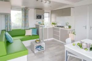 - Mobilheim Confort 40m² 3 zimmer + Halbüberdachte Terrasse + TV + Klimaanlage - Flower Camping Les Plages de l'Ain
