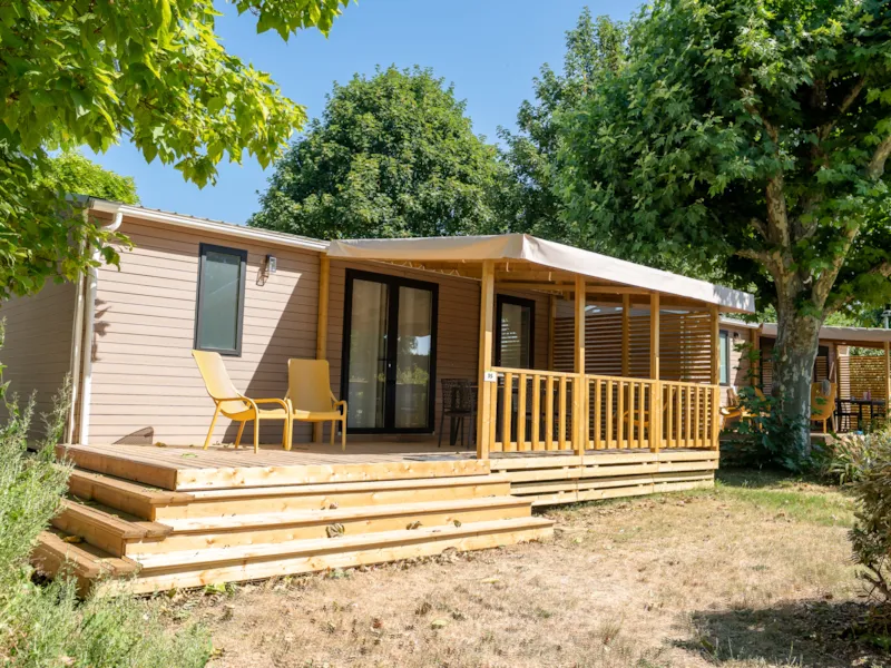 Mobil-Home Premium 35M² 2 Chambres + Terrasse Semi-Couverte + Tv + Lv + Clim