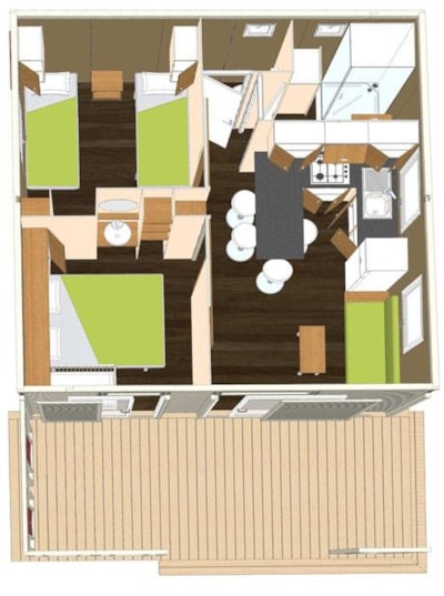 Bungalow NEPITA 32m² / 2 bedrooms - terrace 10m²