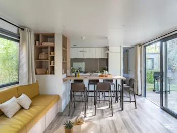Mietunterkunft - Cottage 2 Signature (2 Sclafzimmer, 40M², 2 Badezimmer) Terras, Klimaanlage, Tv - Camping L'Hippocampe