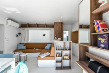 Mietunterkunft - Cottage 3 Signature (3 Schlafzimmer, 40M², 2 Badezimmer) Terras, Klimaanlage, Tv - Camping Le Bois de Valmarie