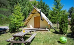 Location - Tente Prospecteur 21M² - Sans Sanitaires - Flower Camping le Montana