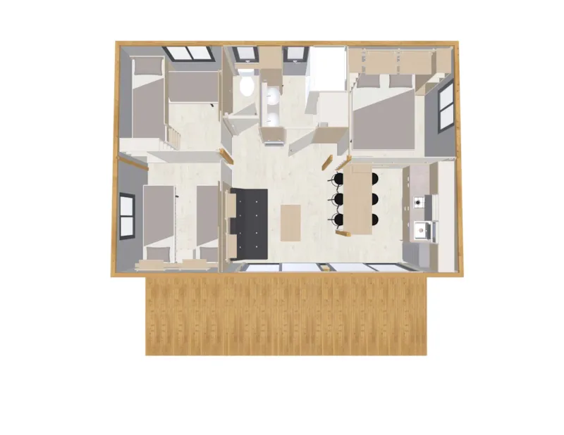 Cottage Lodge (35 M² - 3 Ch.)