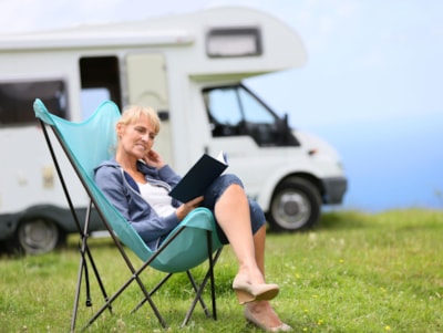 Discount motorhome pitch on gravel pitch