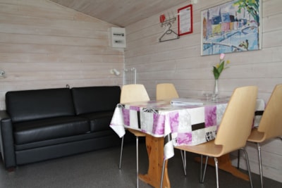 Cosy cabin with a sleeping couch