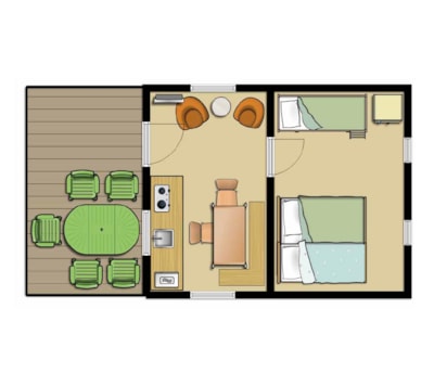 Woodland cabin for 5 persons