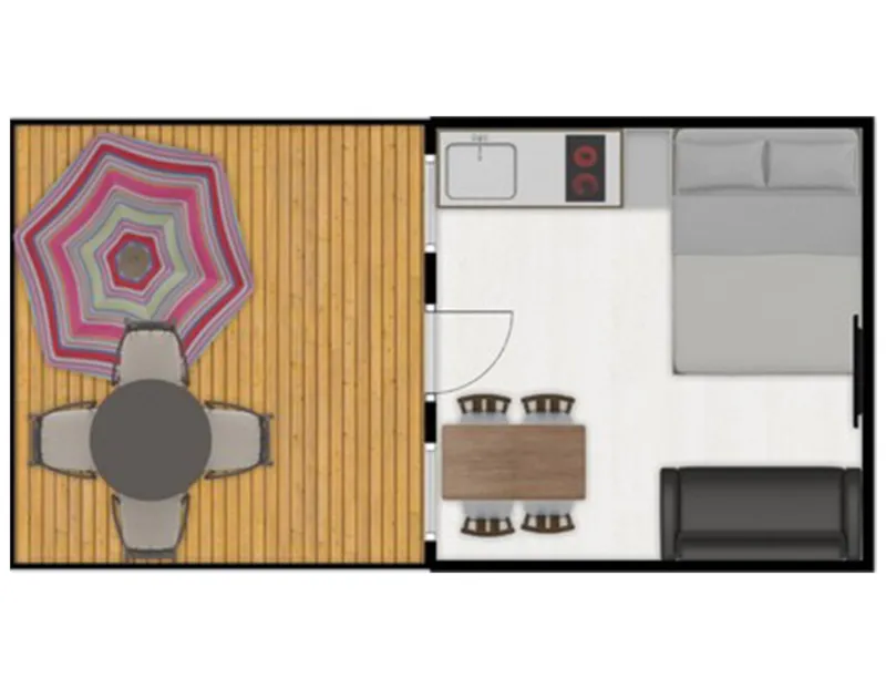 Cabane Avec Grande Terrasse