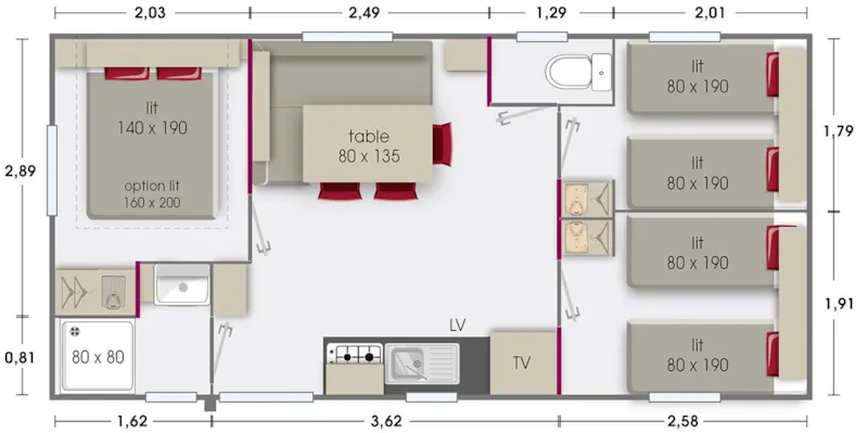 Mh Gamme Espace 3 Chambres 30 M² 6 Personnes