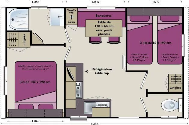 Mh  Gamme Liberté 2 Ch 23 M² 2/4 Personnes