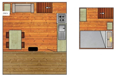 Log cabins 62 - without shower/toilet (1 bedroom) — 2