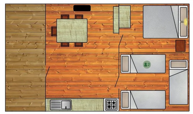 Cabane De Camping 61 - Sans Douche/Toilette (2 Chambres)
