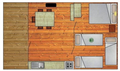 Log cabins 61 - without shower/toilet (2 bedrooms) — 2
