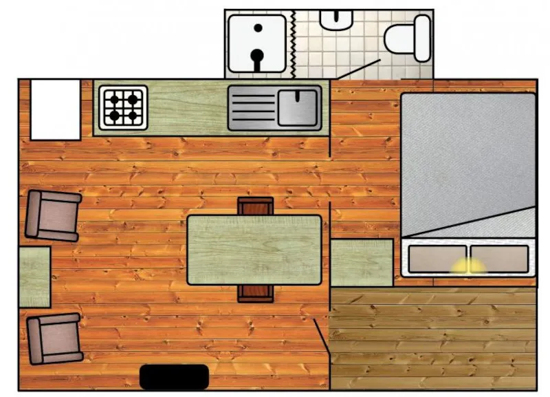 Cabane De Camping 55 - Avec Douche/Toilette (1 Chambre)