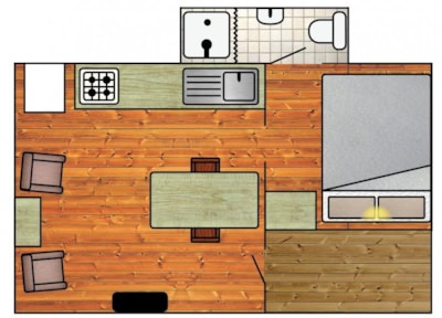 Log cabins 55 - with shower/toilet (1 bedroom) — 2