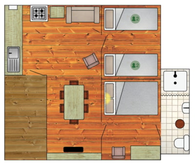 Log cabin 305 - with shower/toilet (2 bedrooms) — 2