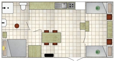 Log cabin 60 - with shower/toilet (2 bedrooms) — 2