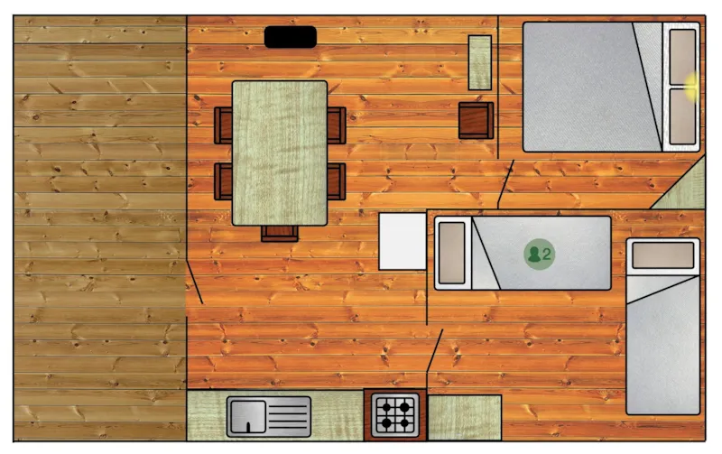 Cabane De Camping 65 - Sans Douche/Toilette (2 Chambres)