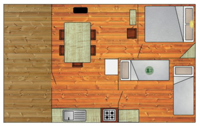 Log cabins 65- without shower/toilet (2 bedrooms) — 2