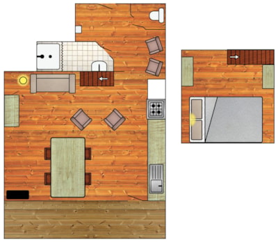 Log cabin 303 - with shower/toilet (1 bedroom) — 2