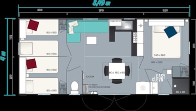 Mobile home 53 - with shower/toilet (3 bedrooms) — 2