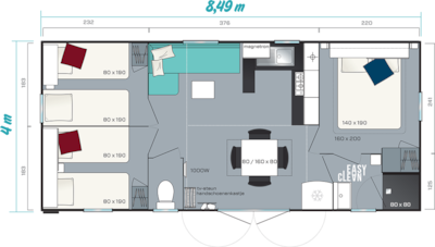 Mobile home 53 - with shower/toilet (3 bedrooms) — 8