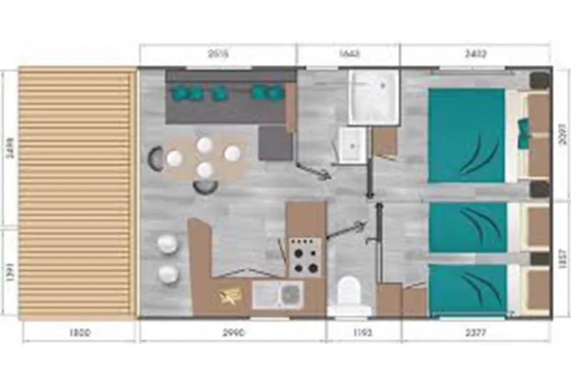 Mobilhome Eco - 34M² - 2 Chambres