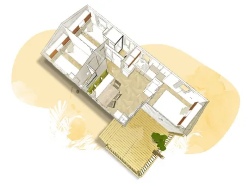 Mietunterkunft - Mobilheim Confort - 27M² - 3 Schlafzimmer - image n°2 - Family's Camping Le Savoy